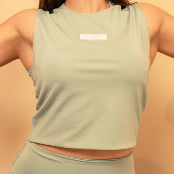 Crop Top Oya Vert sans manches
